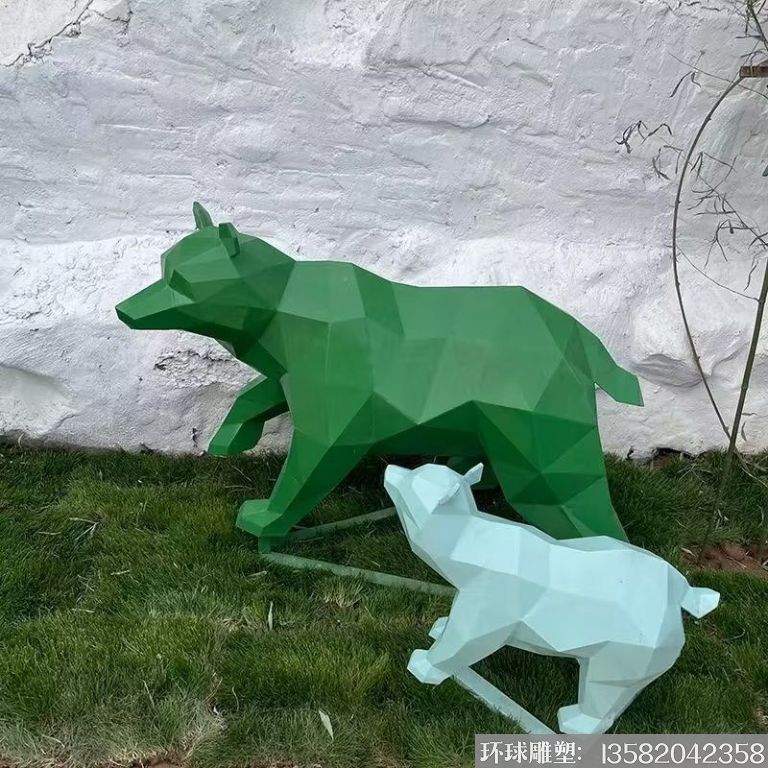 不锈钢北极熊雕塑45
